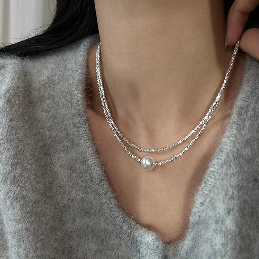 Strong Light Pearl Clavicle Necklace
